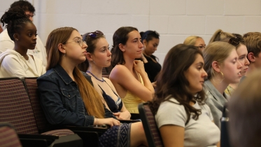 Students attending Aaron lecture