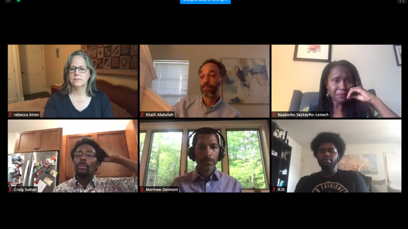 The June 4 "Troubled Times" forum aimed to " create space to connect and share in the face of an American tragedy," says co-organizer Craig Sutton, bottom left.